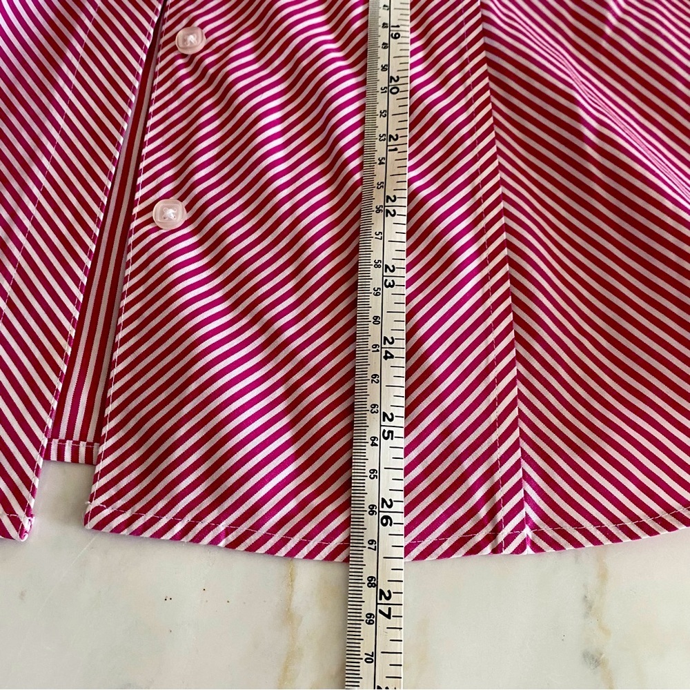 CHICO Blouse Button up shirt Size 2 Stripped Pink white - Picture 6 of 15